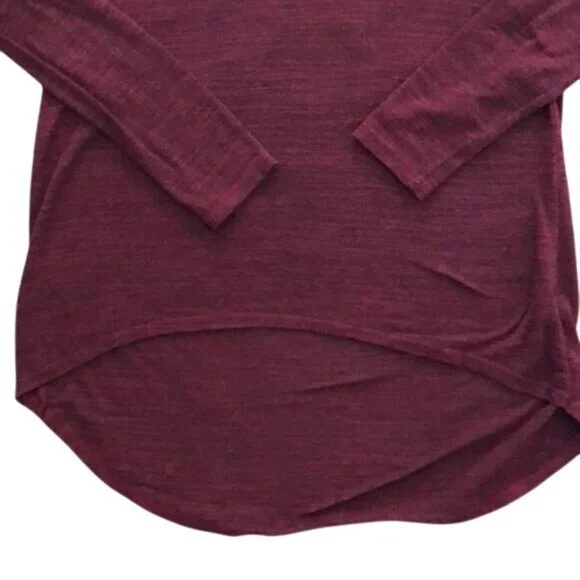 Michael Stars Chelsea Triblend High Low Maroon Long Sleeve T-shirt - Picture 3 of 3